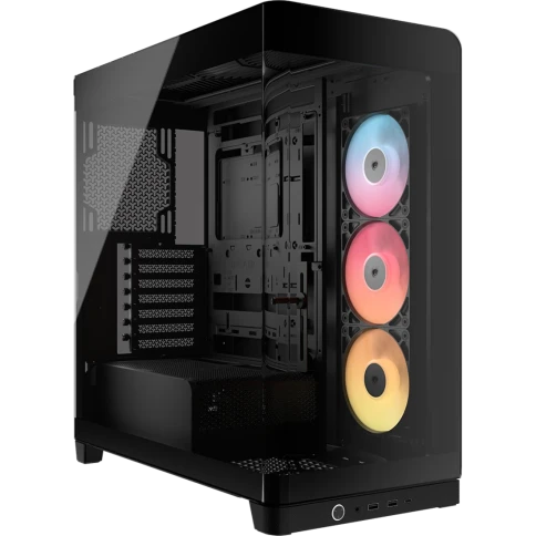 Корпус без блока питания/ Case Corsair Frame 4500X RS-R ARGB, Midi-Tower, TG, 3x120mm ARGB reverse fans, 2xUSB-A 3.2, 1xUSB 3.2 Type-C, E-ATX, ATX, mATX, mITX Black фото 1