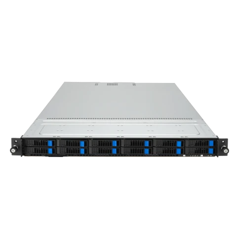 Серверная платформа/ ASUS RS700A-E12-RS12U, 1U, 2 x LGA6096 400W, 24 x DDR5 4800, 12x 2.5"  hsb NVMe, 1 x dual-slot GPU, 2 x M.2 2280, 3x PCIe Gen5 slots + 1 x internal RAID slot , 1 x Dual Port Intel X710-AT2 10G LAN, 1+1 2600W фото 2