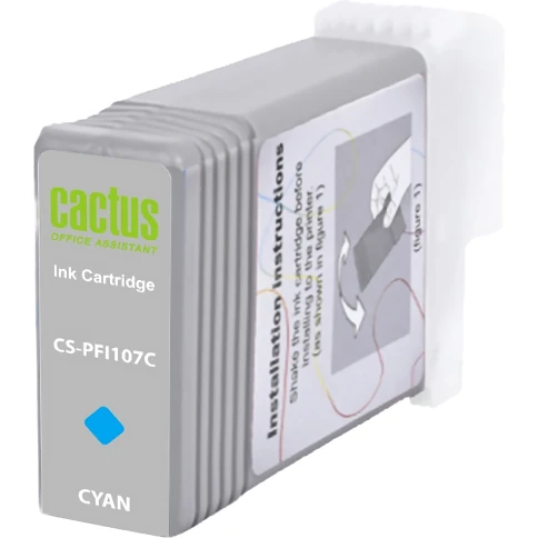 -/ Картридж струйный Cactus CS-PFI107C синий (130мл) для Canon IP iPF670/iPF680/iPF685/iPF770/iPF780/iP фото 2