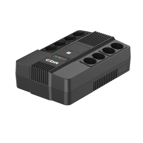 Линейно-интерактивный ИБП в плоском корпусе "Brick"/ ИБП CBR [UPS-OFK-101E-600] 600VA/360W,  Schuko CEE 7 Outlets: (x4 Battery & Surge Protected; x4 Surge Protected), LED, AVR, 12V/7Ah фото 3