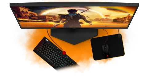 AOC Q27G42ZE 27" 2560x1440, IPS, 240Hz, 80M:1, 300cd,  0.3ms, 2xHDMI 2.0, DisplayPort 1.4, VESA, 3Y, Black/Red фото 7