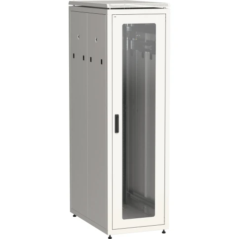 ITK Шкаф сетевой 19" LINEA N 42U 600х1000 мм стеклянная передняя дверь, задняя перфорированная серый фото 1