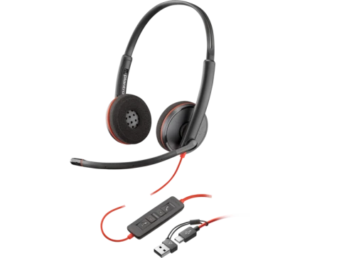 Гарнитура проводная/ Poly Blackwire 3220 Stereo USB-C Headset +USB-C/A Adapter (Bulk) фото 1