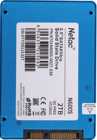 Твердотельный накопитель Netac SATA-III 2TB NT01N600S-002T-S3X N600S 2.5" [NT01N600S-002T-S3X] фото 3