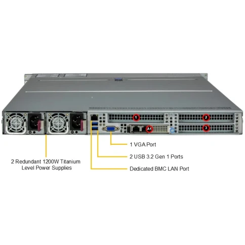 Серверная платформа/ Supermicro Server SYS-112H-TN 1U (1x LGA4710 / 16x DDR5 RDIMM / 12x Hs 2.5" NVMe / 2x M.2 NVMe / VROC Premium / 3x PCIe 5.0 x16 / 2x 10GbE RJ45 Intel X710 / 2x 1200W Power) фото 4