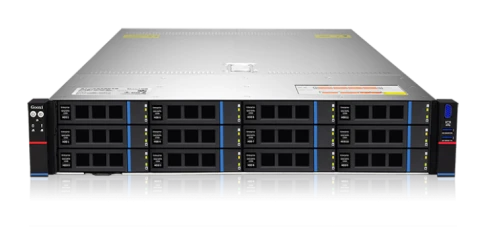 Серверная платформа/ Gooxi SR201-D12RE-G2 2u 12 bay platform with expander backplane, based on  AMD 9004; 2x 2.5" rear SAS/SATA; 2x 2.5" rear NVMe;  2xPCIe 5.0x16; 4xPCIe 5.0x8; 2x1300W psu RAIL kits; EU power cables фото 1