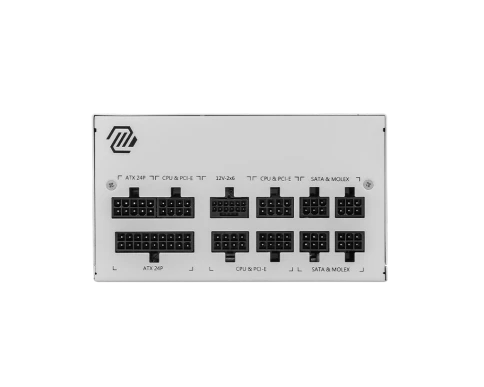 Блок питания ПК/ Power Supply MSI MAG A850GL PCIE5 WHITE, 850W 80+ Gold (ATX, 3.1, PCIe 5.1, Full modular, 1x24(20+4)pin, 2xCPU 8(4+4)pin, 4xPCIe*2 8(6+2)pin, 1x12VHPWR, 8xSATA3, 4xMOLEX4pin, Active, 120x120mm, 140x150x86mm, APFC, white) фото 3