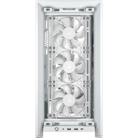 Корпус без блока питания/ Case Corsair Frame 4000D RS, Midi-Tower, TG, 3x120mm, 2xUSB-A 3.2, 1xUSB 3.2 Type-C, E-ATX, ATX, mATX, mITX White фото 3