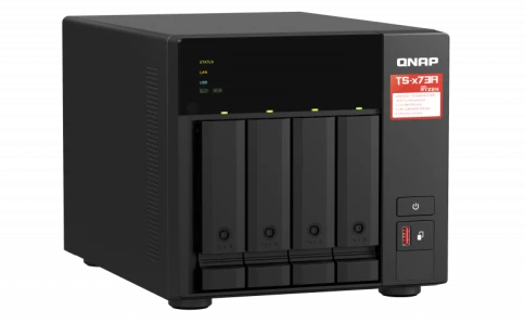 Сетевое хранилище без дисков/ SMB QNAP TS-473A-8G NAS, 4-tray w/o HDD, 2xM.2 SSD Slot. Quad-сore AMD Ryzen Embedded V1500B 2.2 GHz, 8GB DDR4 (1 x 8GB) up to 64GB (2 x 32GB), 2x 2.5 Gigabit LAN фото 5