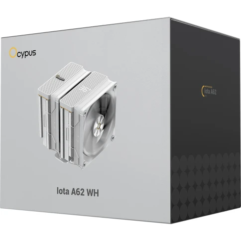 Кулер для процессора/ CPU Cooler Ocypus Iota A62 WH (260W, 4-pin PWM, LED temp., 158mm, Al/Cu, 6x6mm, 2x120mm, 77CFM, 29dBA, 2000RPM, S: 1851/1700/1200/115X, AM5/AM4, white) фото 8