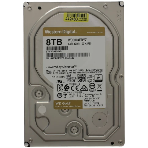 Жесткий диск/ HDD WD SATA3 8Tb Gold 7200 256mb  1 year warranty фото 2