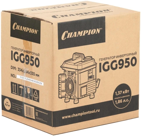 Генератор Champion IGG950 0.9кВт фото 6