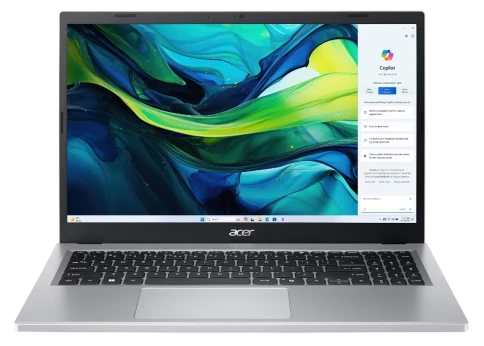 Ноутбук/ ACER Aspire Go AG15-21PT-R5GQ  15.6"(1920x1080 (матовый) IPS)/Touch/AMD Ryzen 5 7520U(2.8Ghz)/8192Mb/512PCISSDGb/noDVD/Int:UMA/Cam/BT/WiFi/50WHr/war 1y/1.8kg/Silver/Win11Home фото 1