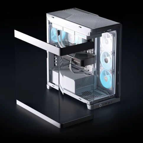Корпус без блока питания/ Case Corsair Frame 4500X LX-R RGB iCUE LINK, Midi-Tower, TG, 3x120mm ARGB reverse fans, 2xUSB-A 3.2, 1xUSB 3.2 Type-C, E-ATX, ATX, mATX, mITX White фото 6