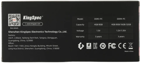 Оперативная память DDR3 4Gb 1600MHz Kingspec KS1600D3P15004G RTL PC3-12800 CL11 DIMM 240-pin 1.5В dual rank Ret [KS1600D3P15004G] фото 6