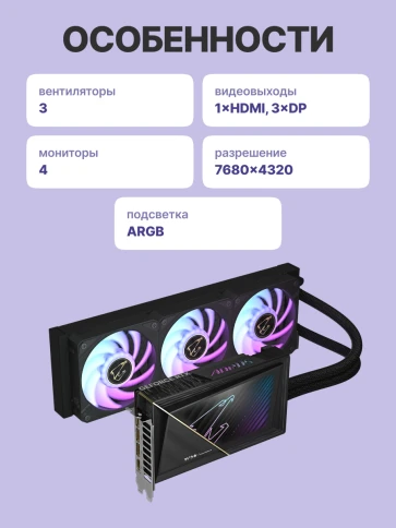 Видеокарта/ GV-N5080AORUSX W-16GD фото 3