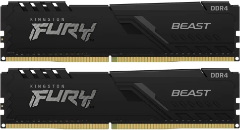 Память оперативная/ Kingston 16GB 3200MT/s DDR4 CL16 DIMM (Kit of 2) FURY Beast Black фото 1