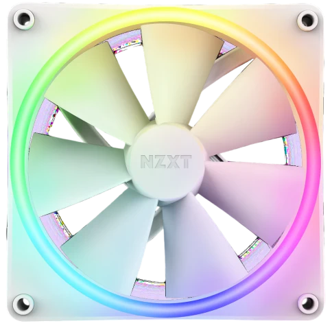 Кулер для корпуса ПК/ Case Cooler NZXT F140 RGB Duo (140x140x25mm, 4-pin PWM, RGB, 84.75CFM, 36dBA, 1800RPM, White) фото 1