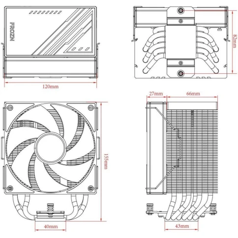 Вентилятор для процессора ID-Cooling Вентилятор Cooler ID-Cooling FROZN A610 ARGB WHITE 250W/ Intel 1700, 12*, 115*, AMD AM5, AM4/ Screws фото 7