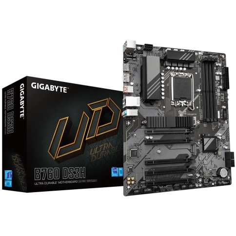 Материнская плата/ MB GIGABYTE INTEL B760 s1700, 4xDDR5(192GB), HDMI 2.0/DP, 1xPCIe 4.0x16, 4xPCIe 3.0x16, 1xLAN, 4xSATA 6Gb/s, 2xM.2, 1xUSB-C, 1xUSB 3.2, 4xUSB 2.0, 1xPS/2, ATX фото 1
