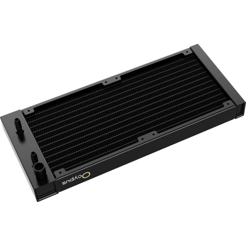 Система жидкостного охлаждения/ Water Cooling System Ocypus Iota L24 BK (280W, 240mm, LED temp, Black, ARGB Pump, Fans: 2x120mm, 77CFM, 2000RPM/ Pump height 65mm, 27dBA, 3100RPM, Rad thickness 27mm/ S: 1851, 1700, 1200, 115X, AM5, AM4) фото 4