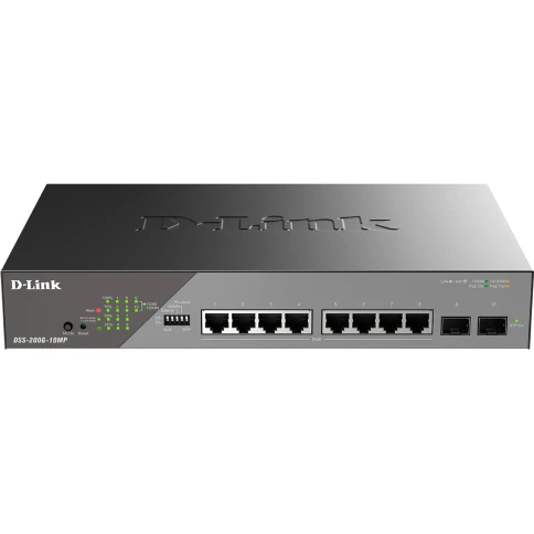 Сетевой коммутатор/ Smart L2 Surveillance Switch 8х1000Base-T PoE, 2x1000Base-X SFP, PoE Budget 130W, Long-range PoE up to 250m фото 1