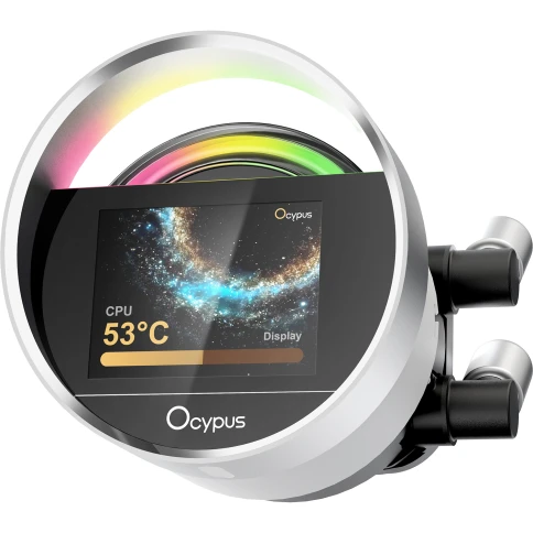 Система жидкостного охлаждения/ Water Cooling System Ocypus Sigma L36 WH ARGB (300W, 360mm, LED, White, ARGB/ Fans: 3x120mm, 73CFM, 2000RPM/ Pump height 99mm, 27dBA, 3100RPM, Rad thickness 27mm/ S: 1851, 1700, 1200, 115X, AM5, AM4) фото 2