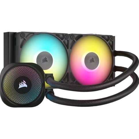 Система жидкостного охлаждения/ Water Cooling System Corsair iCUE LINK TITAN 240 RX RGB (240mm, Black, RGB/ Fans: 2x120mm, 73.5CFM, 36dBA, 2100RPM/ S: 1851, 1700, AM5, AM4) фото 1
