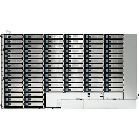 Дисковая полка/ 4U 78x 3.5" hot-swap bays, hot-swap JBOD with  dual  SAS 12G edge/24G hub expander controller,  dual  BMC, tool-less HDD tray, 1600W 1+1 hot-swap redundant 80+  Titanium (C14 inlet), tool-less rail kit фото 4