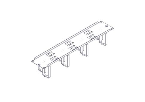 Horizontal Cable Organizer Uniprom Series, 2U, Steel Rings, 2 Rows фото 2
