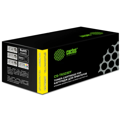 -/ Картридж лазерный Cactus CS-TK5230Y TK-5230Y желтый (2200стр.) для Kyocera Ecosys M5521cdn/M5521cdw/ фото 1