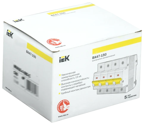 KARAT Авт. выкл. ВА47-150 4P C 125А 15кА IEK фото 2