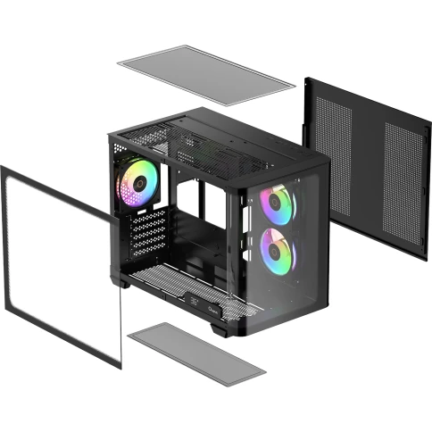 Корпус ПК без блока питания/ Case Ocypus Iota C50 Curve BK ARGB, Mini-Tower, TG, 3x120mm ARGB, 2xUSB-A 3.0 + 1xUSB-C, mATX, mITX Black фото 8