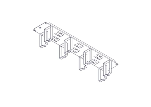 Horizontal Cable Organizer Uniprom Series, 2U, Steel Rings, 2 Rows фото 6