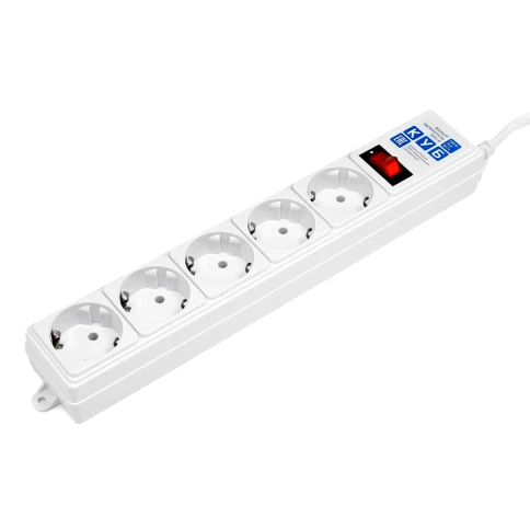Фильтр-удлинитель Power Cube B 5.0 м 5 розеток (белый) 10А/2,2кВт/ Surge protector Power Cube B 5.0 m 5 outlets (white) 10A / 2.2kW фото 1