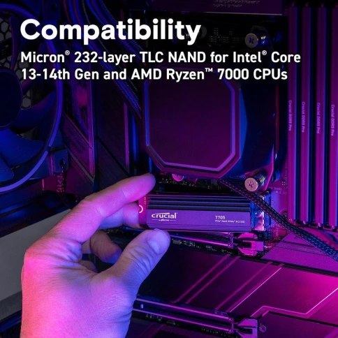 Твердотельный накопитель Crucial T705 4TB PCIe Gen5 NVMe M.2 SSD with heatsink CT4000T705SSD5 фото 7