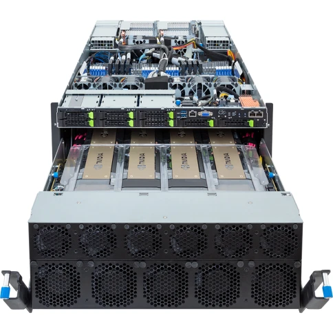Сервер/ Gigabyte G593-ZD1-AAX3 / 5U/ 2x AMD 9654/ 24x 64Gb DDR5 RDIMM 4800/ 8x H200 141Gb/ 2x 960Gb U.2 PM9A3/ 2x 10Gbit Z710-AT2 + IPMI/ 6x 3000W Titanium Plus PSUs фото 2