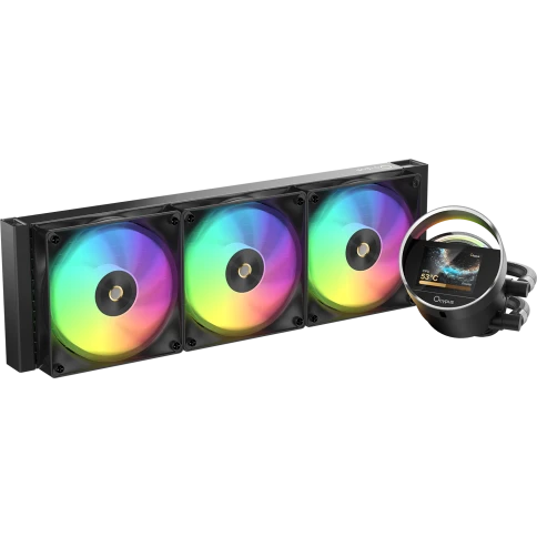 Система жидкостного охлаждения/ Water Cooling System Ocypus Sigma L36 BK ARGB (300W, 360mm, LED, Black, ARGB/ Fans: 3x120mm, 73CFM, 2000RPM/ Pump height 99mm, 27dBA, 3100RPM, Rad thickness 27mm/ S: 1851, 1700, 1200, 115X, AM5, AM4) фото 1