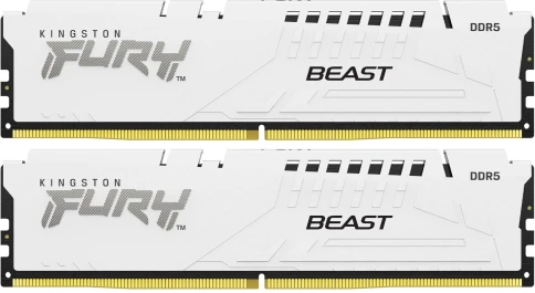 Память оперативная/ Kingston 32GB 6000MT/s DDR5 CL30 DIMM (Kit of 2) FURY Beast White EXPO фото 1