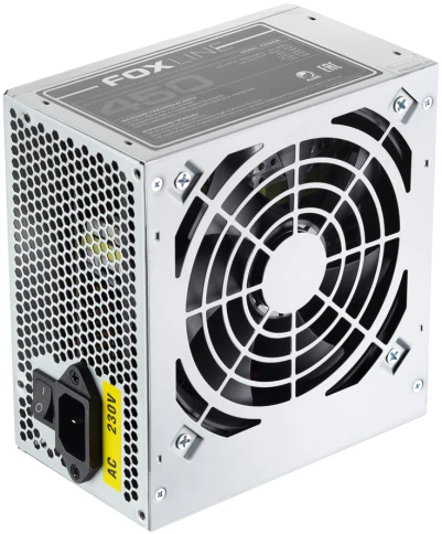 Блок питания 450Вт/ Power Supply Foxline, 450W, ATX, NOPFC, 120FAN, 2xSATA, 2xPATA, 1xFDD, 24+4 фото 2