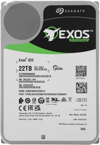 Жесткий диск Seagate SAS 3.0 22TB ST22000NM000E Server Exos X22 (7200rpm) 512Mb 3.5" [ST22000NM000E] фото 1