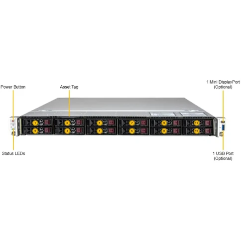 Серверная платформа/ Supermicro Server SYS-122C-TN 1U (2x LGA4710 / 32x DDR5 RDIMM / 12x Hs 2.5" NVMe / 2 M.2 PCIe 5.0 x2 NVMe / VROC Premium / 3x PCIe 5.0 x16 (1 AIOM with OCP 3.0) / 1x PCIe 5.0 x8 / 2x 10GbE RJ45 Intel X710 / 2x 1000W Power) фото 4