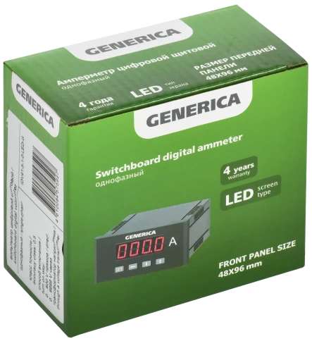 Вольтметр цифр. щит. 1-ф. 48х96 LED GENERICA фото 1