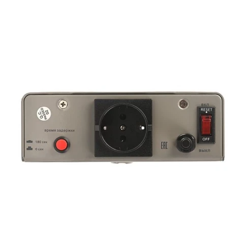 Стабилизатор напряжения/ POWERMAN AVS 500S stabilizer, silver, step regulator, digital voltage level indicators, 500VA, 140-260V, maximum input current 5A, 1 Euro socket, IP-20, wall-mounted, 290mm x 175mm x 68mm, 2.42 kg. фото 2