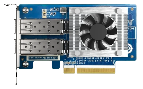 Сетевая карта/ QNAP QXG-25G2SF-CX6 Dual Port 25 GbE SFP28 PCIe Gen4 x8 NIC фото 1