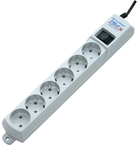 Сетевой фильтр Pilot S 6 розеток (5 евро + 1 б/зазем.) 7 м/ Surge protector ZIS Pilot S 7m, 6 outlets (5+1), white фото 1