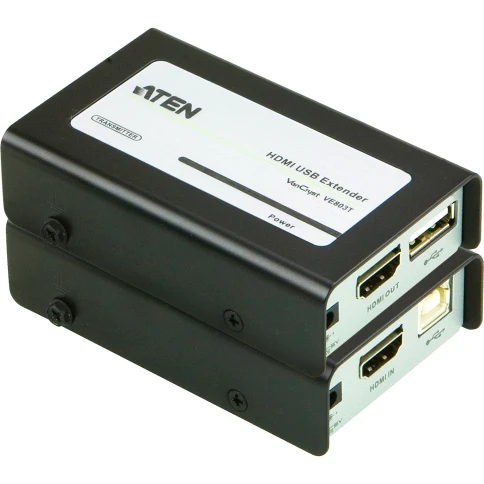 Удлинитель,  HDMI, 60 метр., 2xHDMI+RJ45, F, без шнуров, 2xБ.П. 220> 5.3V, (по витой паредо 4kx2k 60HzHDTV /1080i/1080p/ HDMI USB EXTENDER W/EU ADP. фото 1