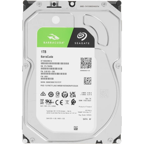 Жесткий диск/ RECERTIFIED HDD Seagate SATA3 1TB Barracuda 7200/5900/5700rpm 256MB 1 year warranty RECERTIFIED фото 1