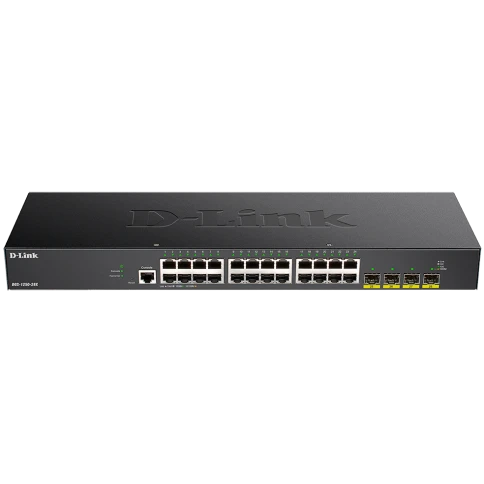 Коммутатор/ DGS-1250-28X Smart L2 Switch 24x1000Base-T, 4х10GBase-X SFP+, CLI, RJ45 Console фото 1