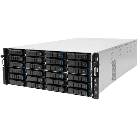 Серверная платформа/ HA401-TU, 4U 24-bay high availability storage server, 24x 12G SATA/SAS hot-swap 3.5/2.5" bay, 2x canister, 1600W 1+1 Platinum redundant power supply, 8x 6038 fan, 36" slide rail, w/o bezel фото 1
